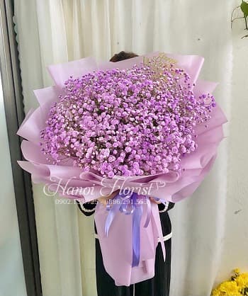 Bó Hoa Baby Tím Dễ Thương